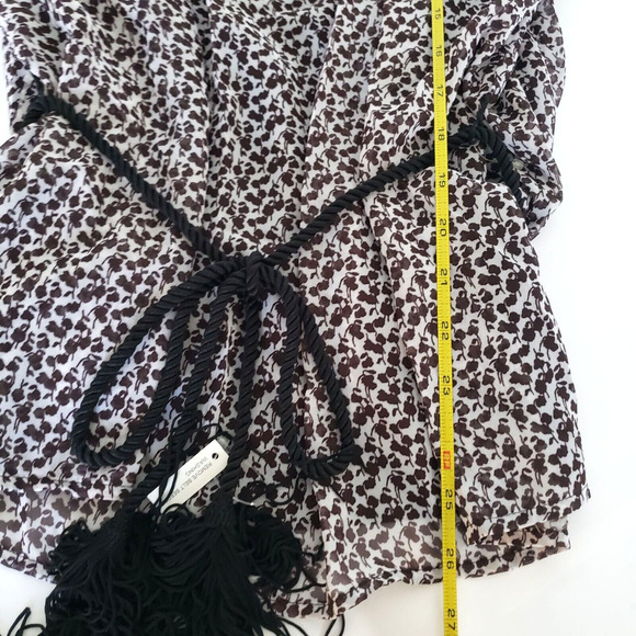 BISOU BISOU Tank Top Womens SIZE L Brown Tassel Waist Belt Lined Spaghetti Strap - Picture 10 of 11